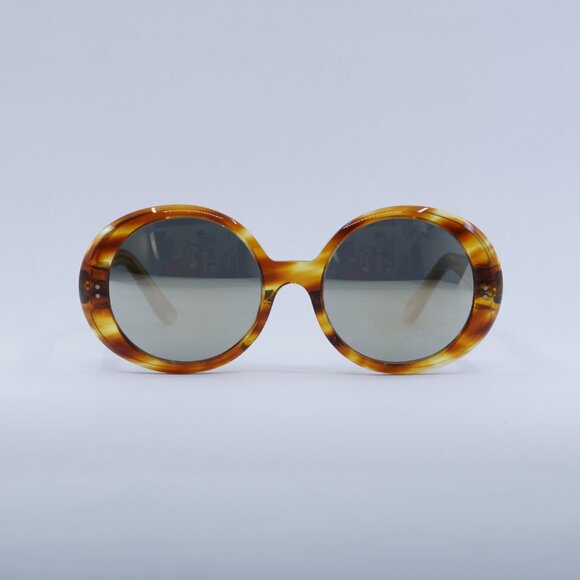 🕶️ New Celine CL40065F 56C Sunglasses - Shiny Havana Frame, Silver Lenses - Picture 2 of 10